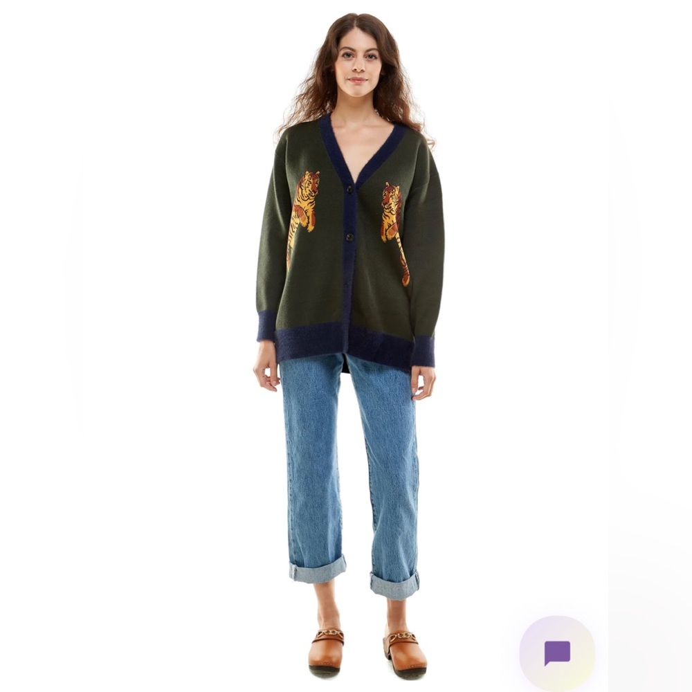 Saint Geraldine Mr. Hall Cardi in Sho-Me-the Tiger.  NWT.